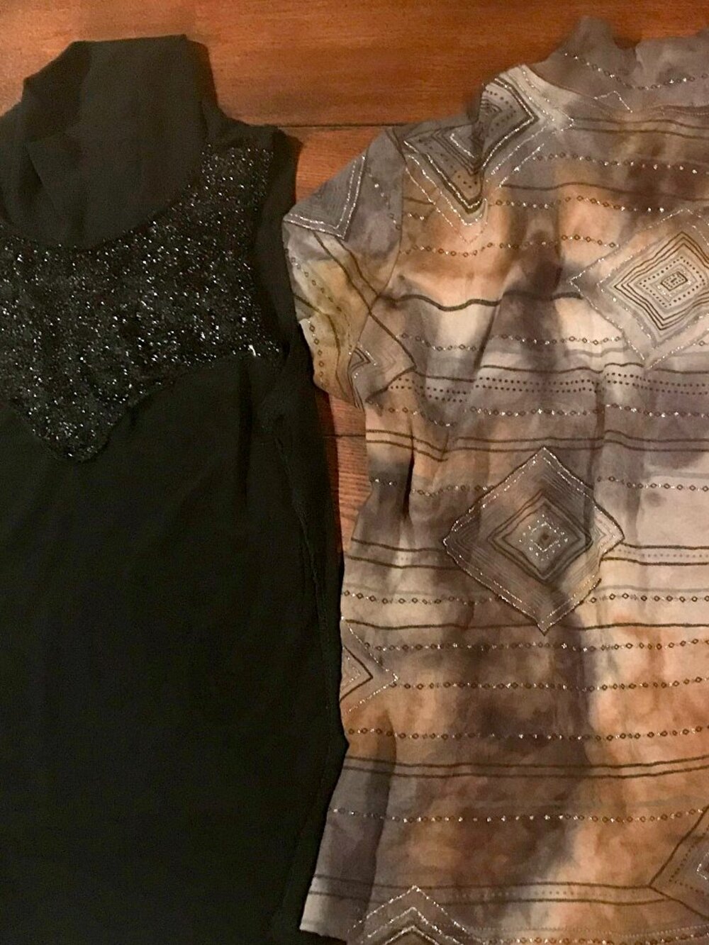 2 Woman Tops size S shimmer